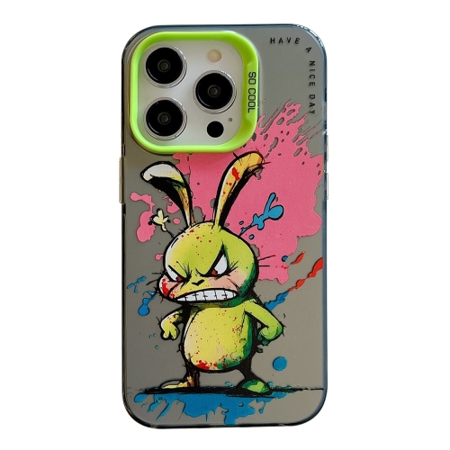 

For iPhone 15 Pro Max Animal Pattern Oil Painting Series PC + TPU Phone Case(Rabbit)