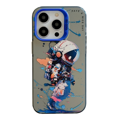 

For iPhone 15 Pro Max Animal Pattern Oil Painting Series PC + TPU Phone Case(Tattered Astronaut)