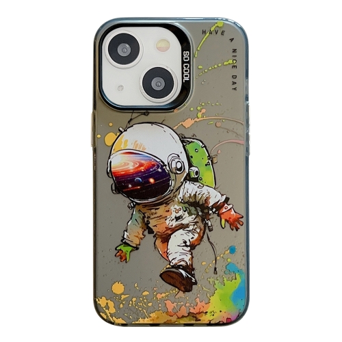 

For iPhone 15 Animal Pattern Oil Painting Series PC + TPU Phone Case(Astronaut)