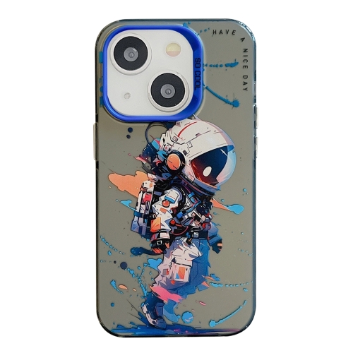 

For iPhone 15 Animal Pattern Oil Painting Series PC + TPU Phone Case(Tattered Astronaut)