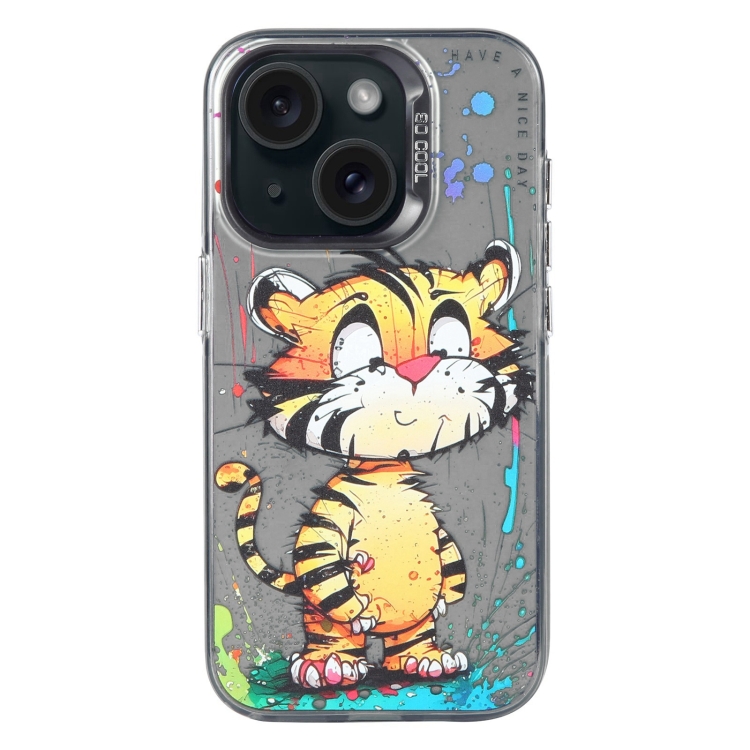 

For iPhone 15 Plus Animal Pattern Oil Painting Series PC + TPU Phone Case(Colorful Tiger)