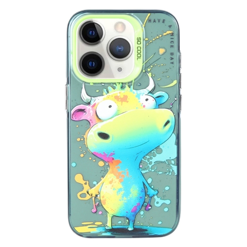 

For iPhone 11 Pro Max Animal Pattern Oil Painting Series PC + TPU Phone Case(Colorful Cattle)