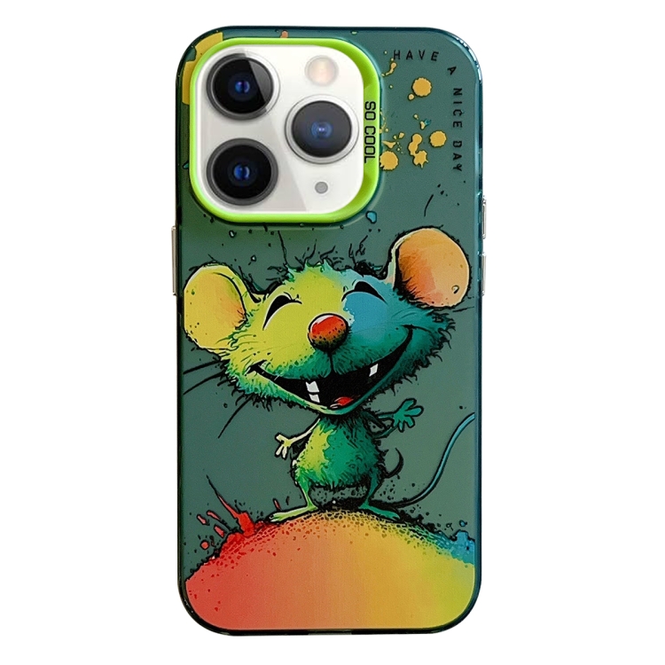 

For iPhone 11 Pro Max Animal Pattern Oil Painting Series PC + TPU Phone Case(Happy Mouse)