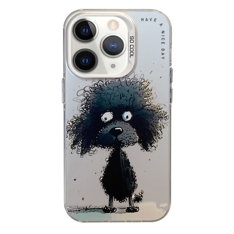 

For iPhone 11 Pro Max Animal Pattern Oil Painting Series PC + TPU Phone Case(Black Dog)