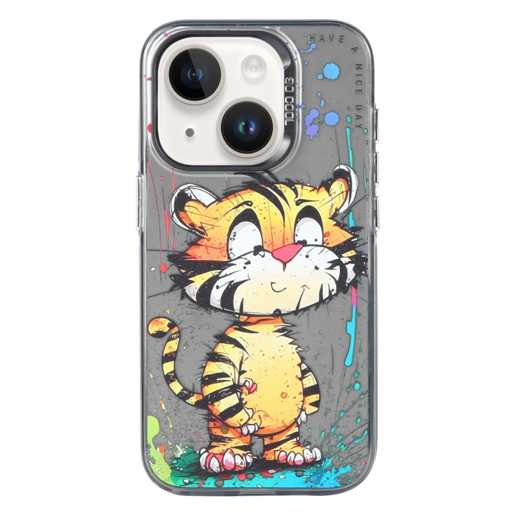 

For iPhone 14 Plus Animal Pattern Oil Painting Series PC + TPU Phone Case(Colorful Tiger)