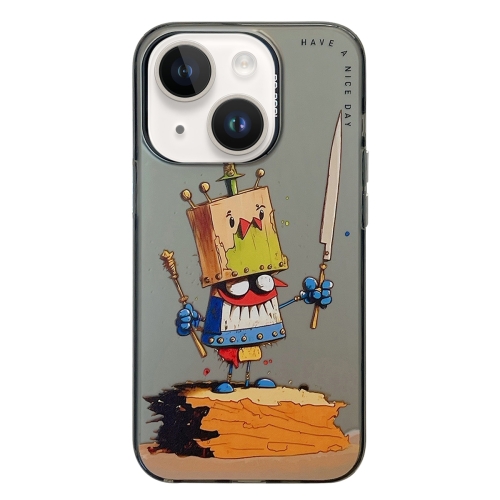 

For iPhone 14 Plus Animal Pattern Oil Painting Series PC + TPU Phone Case(Clown)