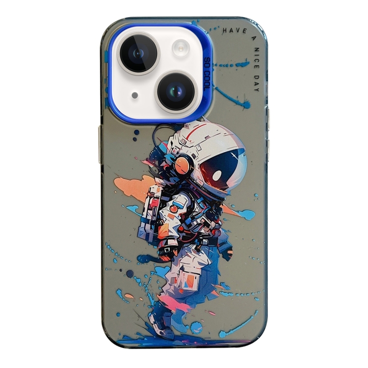 

For iPhone 14 Plus Animal Pattern Oil Painting Series PC + TPU Phone Case(Tattered Astronaut)