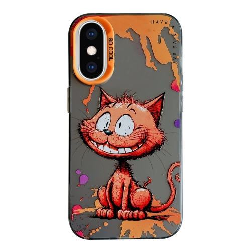 

For iPhone XS Max Animal Pattern Oil Painting Series PC + TPU Phone Case(Smiling Cat)