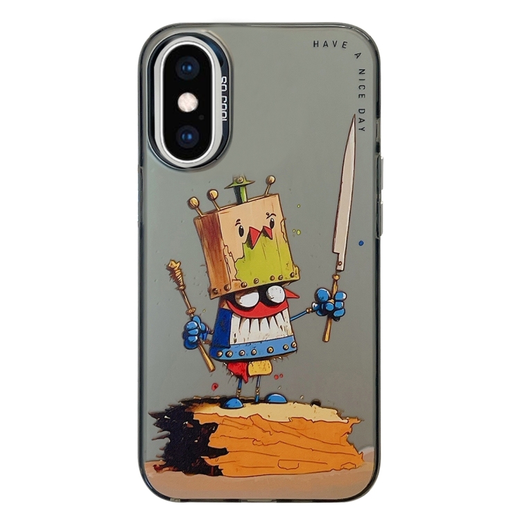 

For iPhone XS Max Animal Pattern Oil Painting Series PC + TPU Phone Case(Clown)