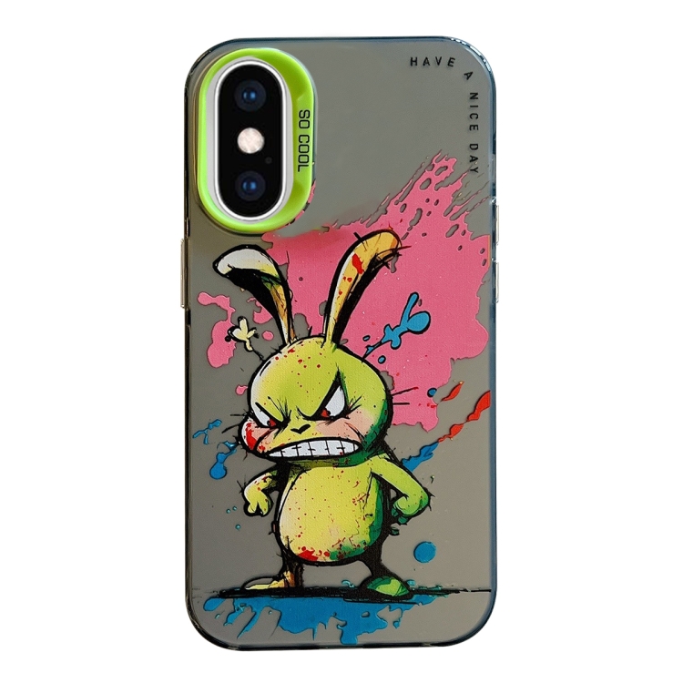 

For iPhone XS Max Animal Pattern Oil Painting Series PC + TPU Phone Case(Rabbit)