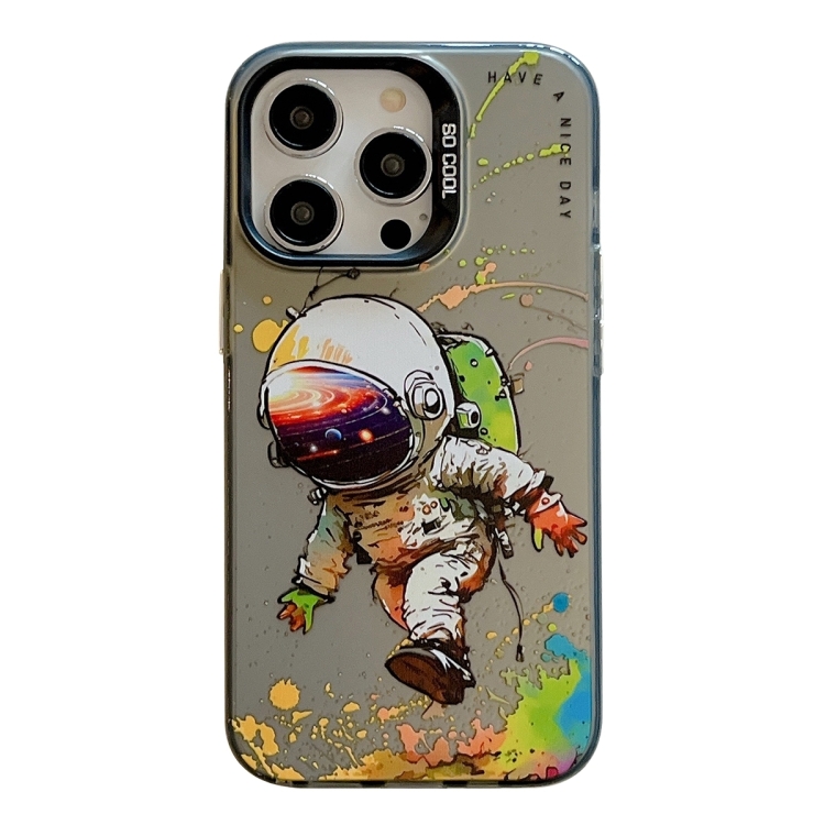 

For iPhone 16 Pro Animal Pattern Oil Painting Series PC + TPU Phone Case(Astronaut)