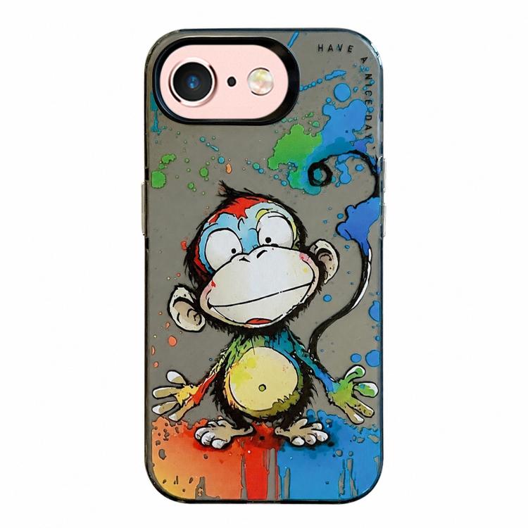 

For iPhone 6s Plus / 6 Plus Animal Pattern Oil Painting Series PC + TPU Phone Case(Happy Monkey)
