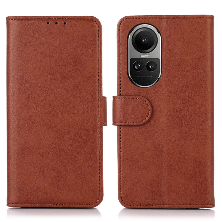 

For OPPO Reno10 / Reno10 Pro Global Cow Texture Flip Leather Phone Case(Brown)