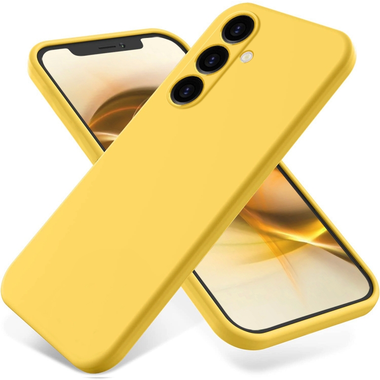 

For Samsung Galaxy A25 5G Pure Color Liquid Silicone Shockproof Phone Case(Yellow)