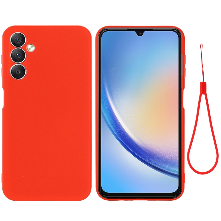 

For Samsung Galaxy F34 5G Pure Color Liquid Silicone Shockproof Phone Case(Red)
