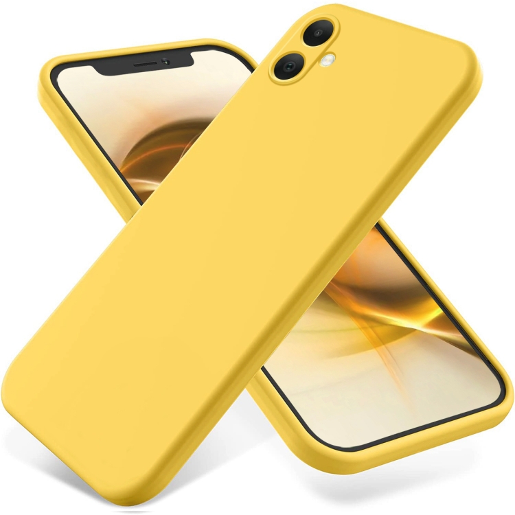 

For Samsung Galaxy A05 Pure Color Liquid Silicone Shockproof Phone Case(Yellow)