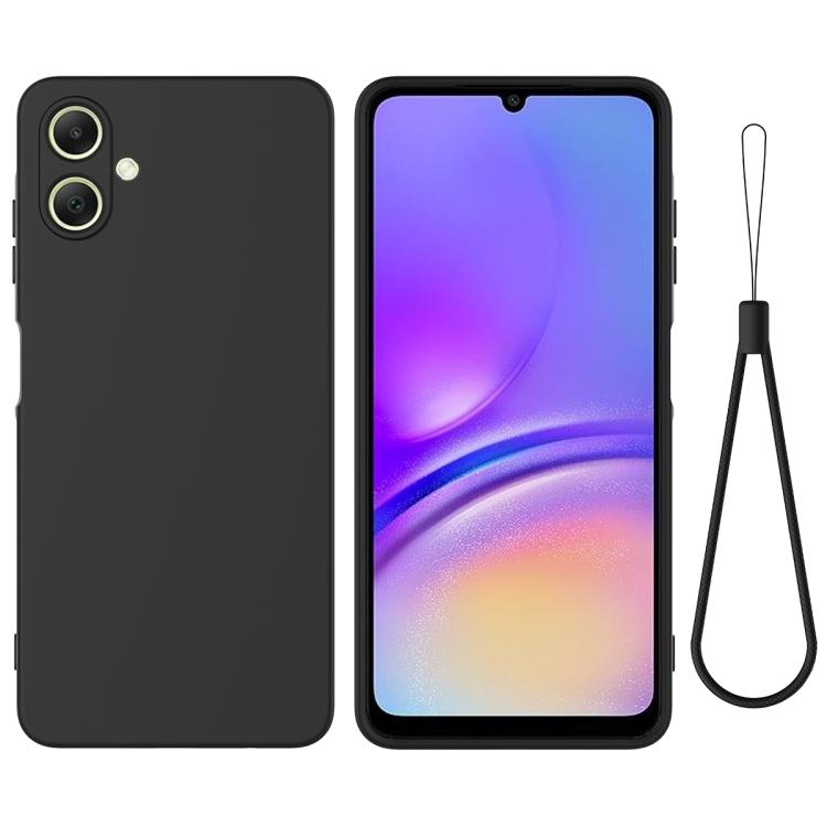 

For Samsung Galaxy A07 4G Solid Color Liquid Silicone Dropproof Full Coverage Phone Case(Black)