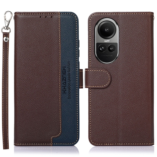 

For OPPO Reno10 / Reno10 Pro Global KHAZNEH Litchi Texture Leather RFID Phone Case(Brown)