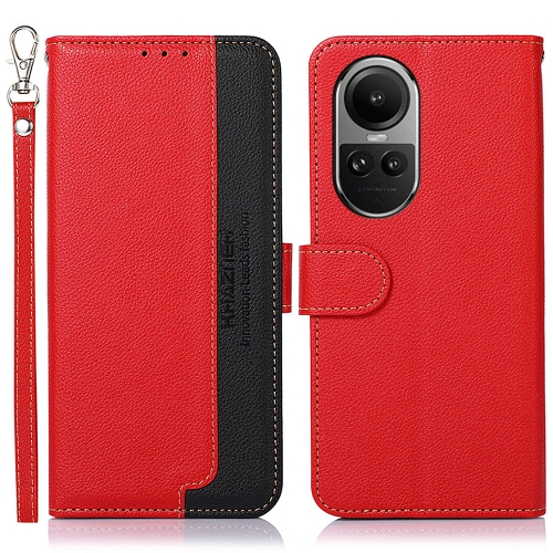 

For OPPO Reno10 / Reno10 Pro Global KHAZNEH Litchi Texture Leather RFID Phone Case(Red)