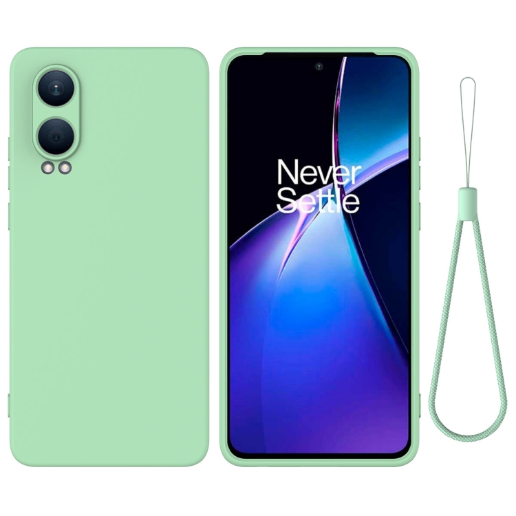 

For OnePlus Nord CE4 Lite Pure Color Liquid Silicone Shockproof Phone Case(Green)
