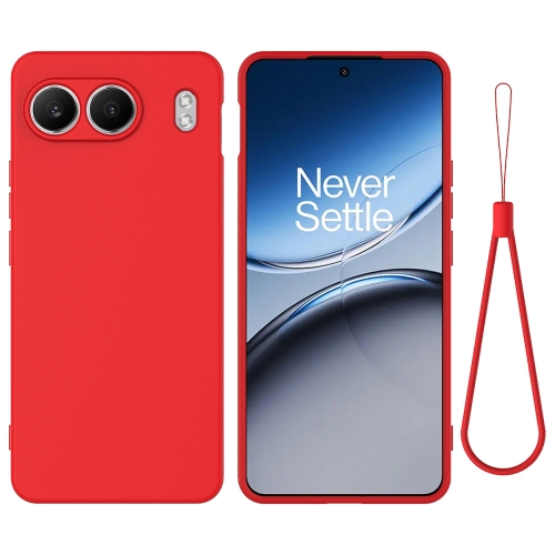 

For OnePlus Nord 4 Pure Color Liquid Silicone Shockproof Phone Case(Red)