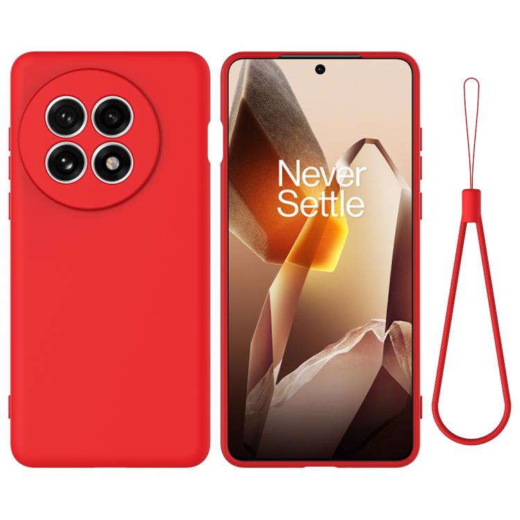 

For OnePlus 13R / Ace 5 / 5 Pro Pure Color Liquid Silicone Shockproof Phone Case(Red)