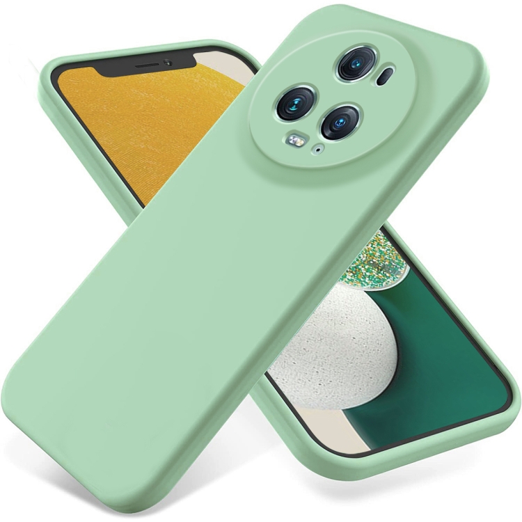 

For Honor Magic5 Pro Pure Color Liquid Silicone Shockproof Phone Case(Green)