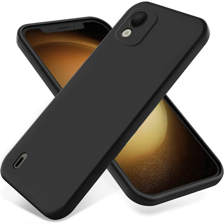 

For Nokia C110 Pure Color Liquid Silicone Shockproof Phone Case(Black)