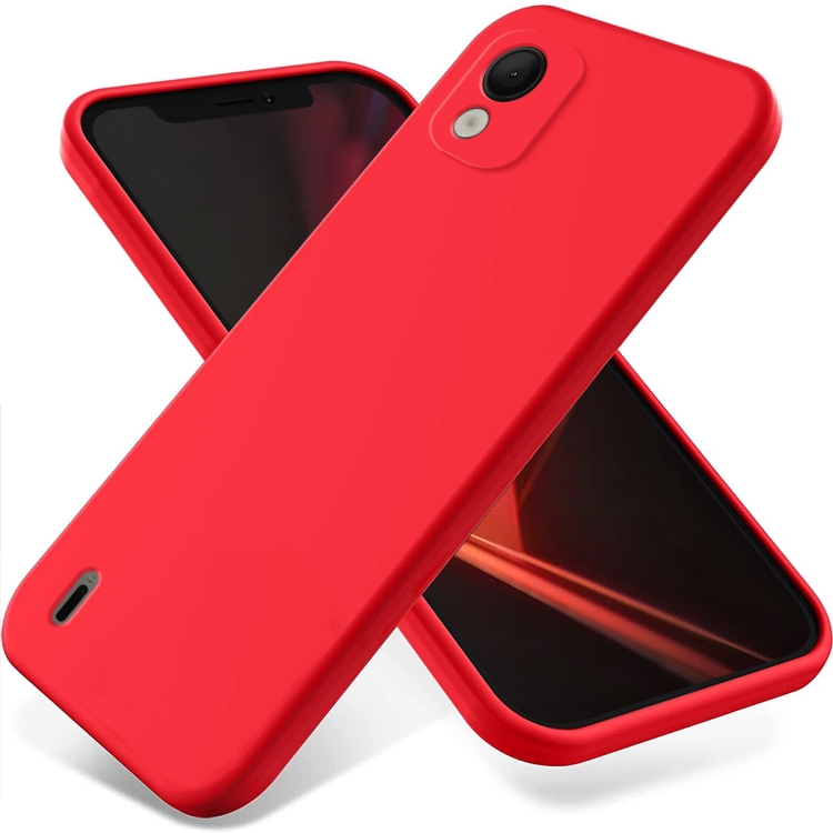 

For Nokia C110 Pure Color Liquid Silicone Shockproof Phone Case(Red)