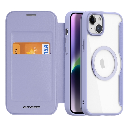 

For iPhone 15 Plus DUX DUCIS Skin X Pro Series Magsafe PC + TPU Phone Leather Case(Purple)