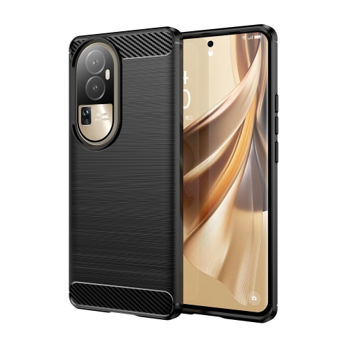 

For OPPO Reno10 Pro 5G Global / Reno10 Global Brushed Texture Carbon Fiber TPU Phone Case(Black)
