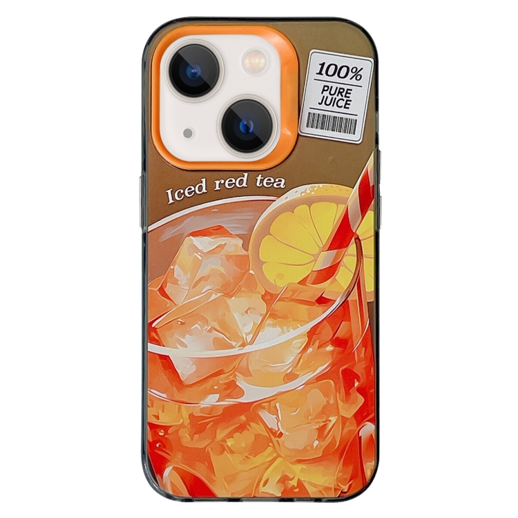

For iPhone 13 Orange TPU Phone Case(Brown)