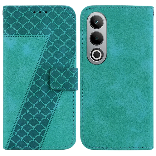 

For OnePlus Nord CE4 5G 7-shaped Embossed Leather Phone Case(Green)