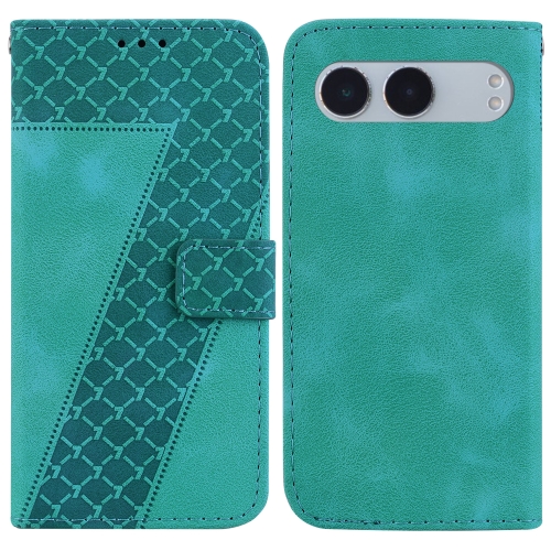 

For OnePlus Nord 4 Seven-shaped Embossed Leather Phone Case(Green)