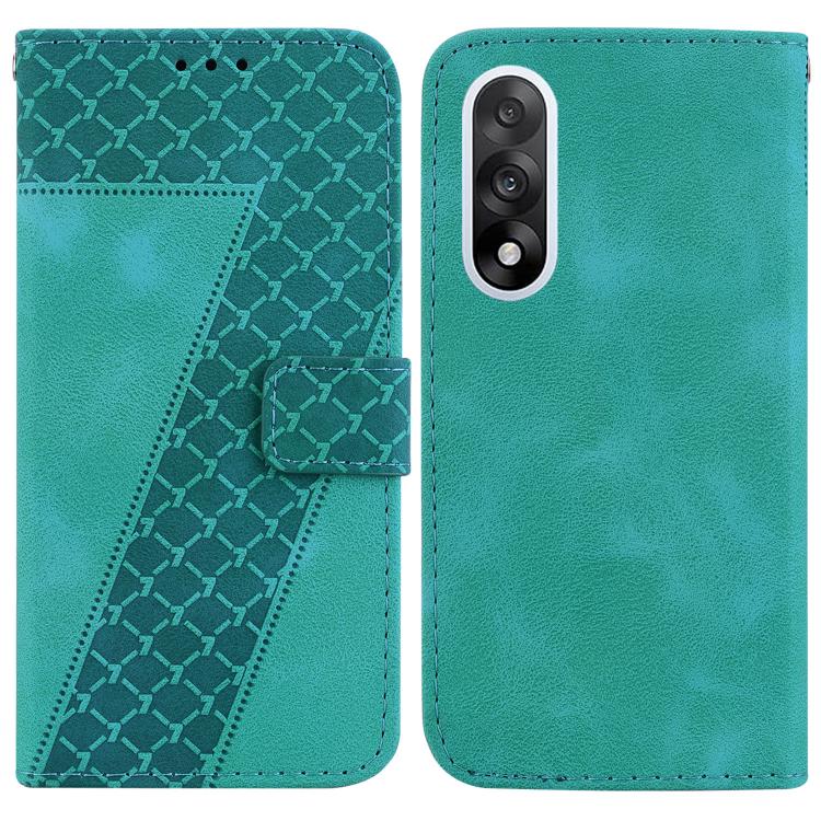 

For OnePlus Ace 5 Ultra / Nord 5 5G Seven-shaped Embossed Leather Phone Case(Green)