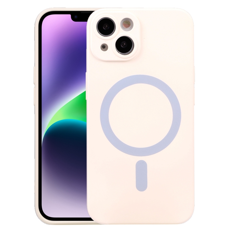 

For iPhone 15 Liquid Silicone Magsafe Phone Case(White)