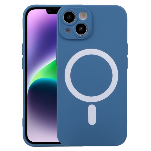 

For iPhone 15 Plus Liquid Silicone Magsafe Phone Case(Blue)