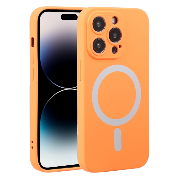 

For iPhone 15 Pro Liquid Silicone Magsafe Phone Case(Orange)