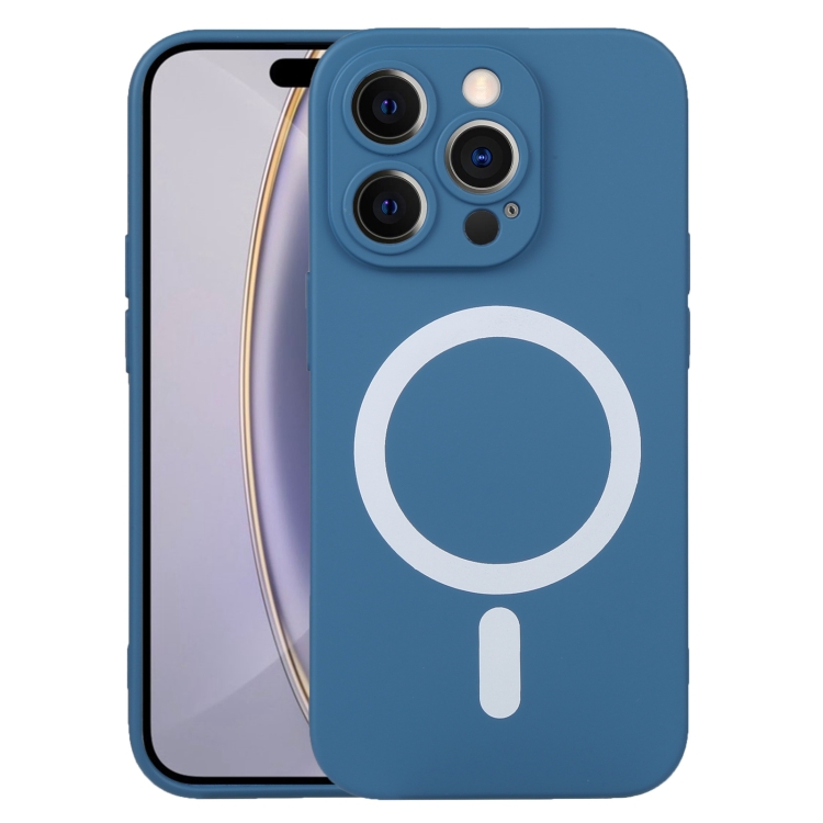 

For iPhone 16 Pro Liquid Silicone Magsafe Phone Case(Blue)