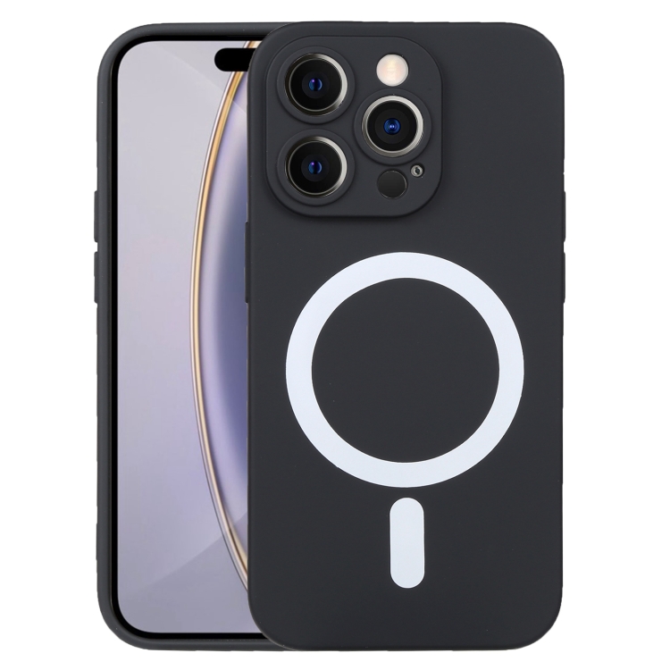 

For iPhone 16 Pro Liquid Silicone Magsafe Phone Case(Black)
