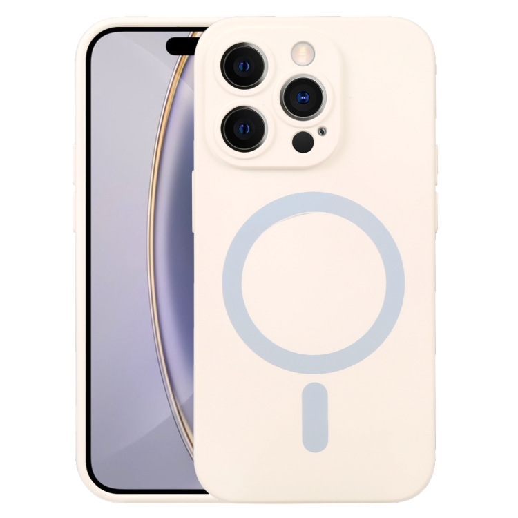 

For iPhone 16 Pro Liquid Silicone Magsafe Phone Case(White)