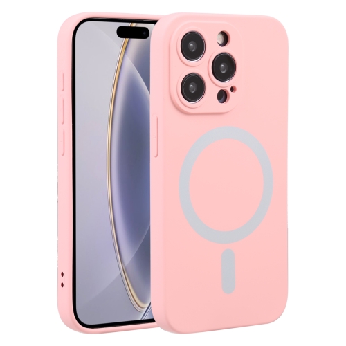 

For iPhone 16 Pro Liquid Silicone Magsafe Phone Case(Pink)