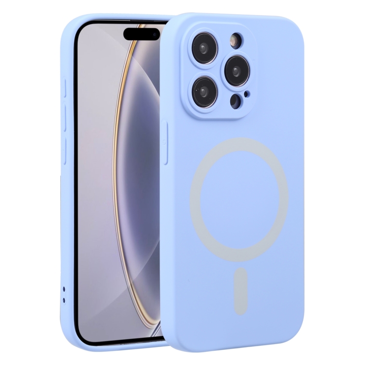 

For iPhone 16 Pro Liquid Silicone Magsafe Phone Case(Light Purple)