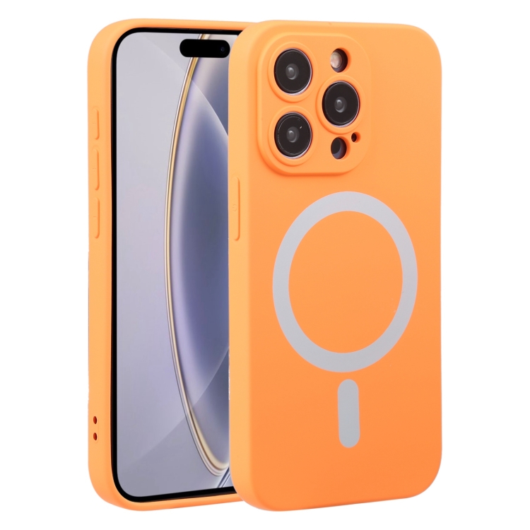 

For iPhone 16 Pro Liquid Silicone Magsafe Phone Case(Orange)