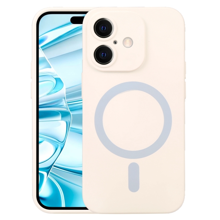 

For iPhone 16 Plus Liquid Silicone Magsafe Phone Case(White)