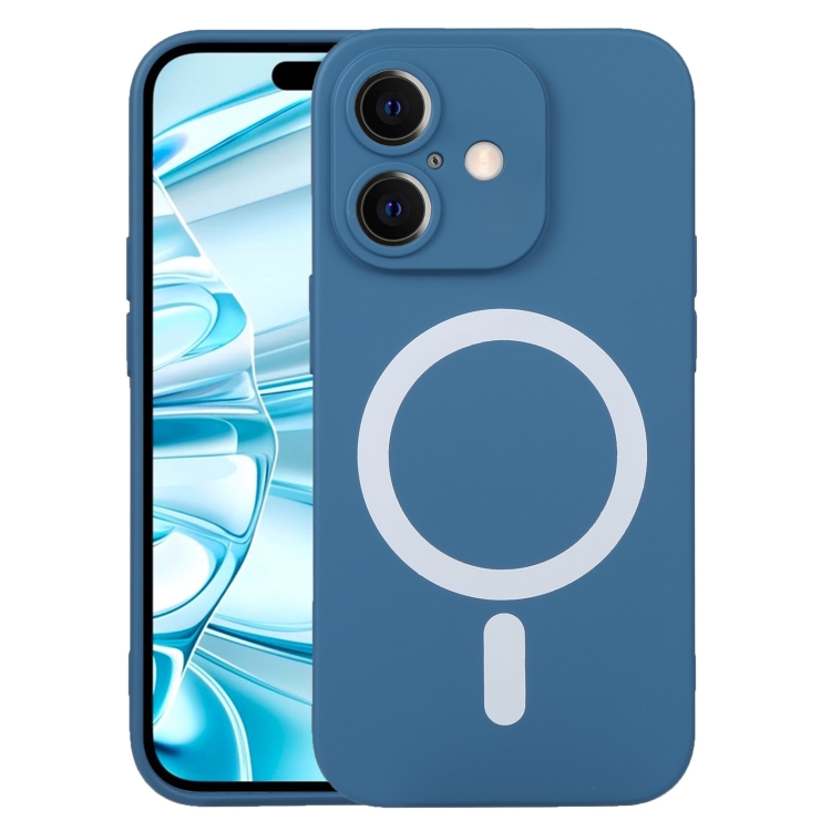 

For iPhone 16 Liquid Silicone Magsafe Phone Case(Blue)
