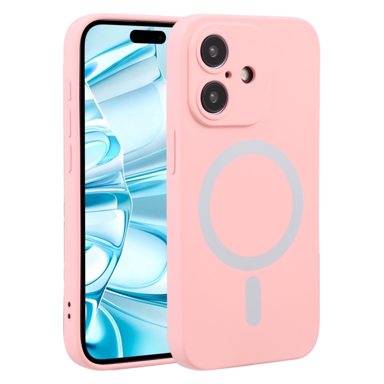 

For iPhone 16 Liquid Silicone Magsafe Phone Case(Pink)