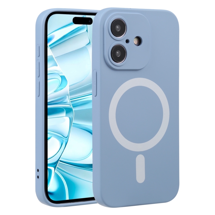 

For iPhone 16 Liquid Silicone Magsafe Phone Case(Lavender Grey)