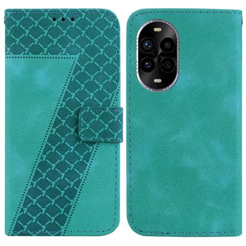 

For Huawei nova 13 Pro Seven-shaped Embossed Leather Phone Case(Green)