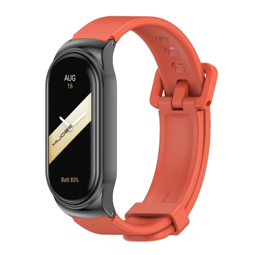 

For Xiaomi Mi Band 8 Mijobs CS Case Silicone Watch Band(Orange Black)